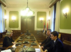 21 February 2013 The Head of the Parliamentary Friendship Group with Slovenia, Biljana Ilic Stosic, and the Slovenian Ambassador to Serbia, Franc But